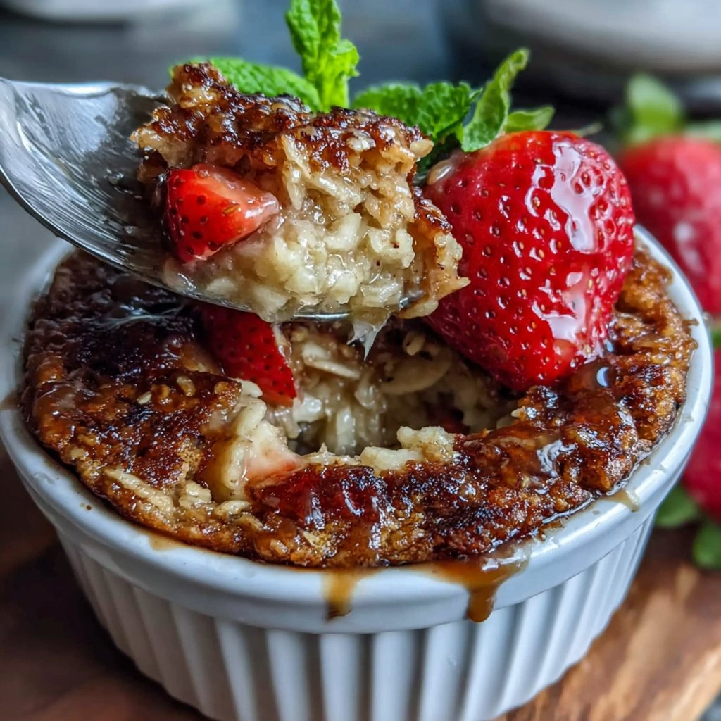 Strawberry Banana Baked Oatmeal