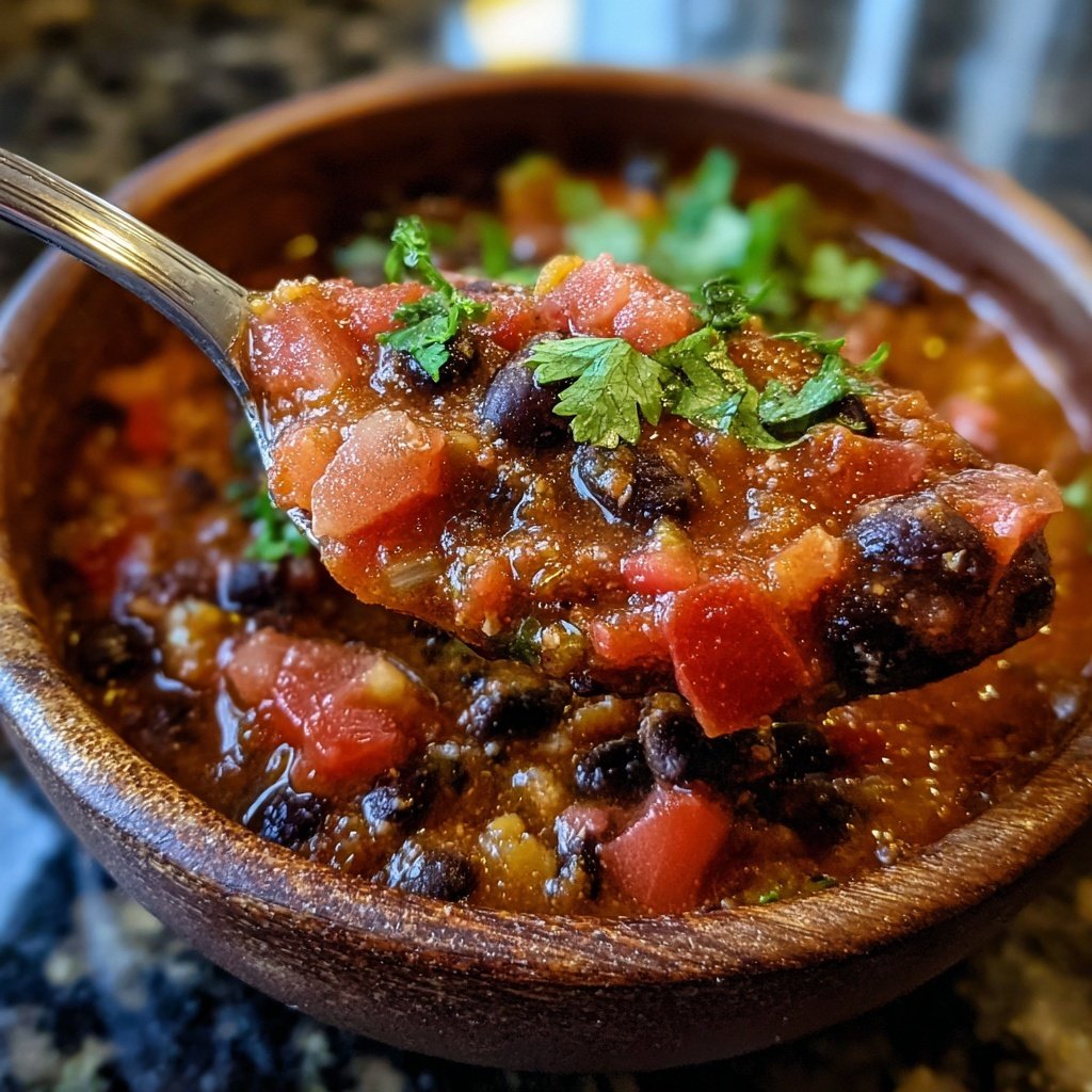 Healthy Crockpot Black Bean Chili