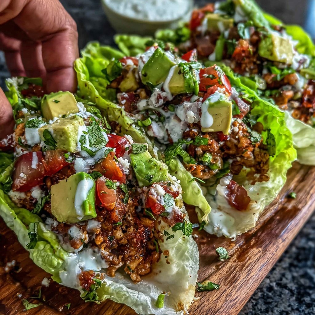 Ground Chicken Taco Lettuce Wraps
