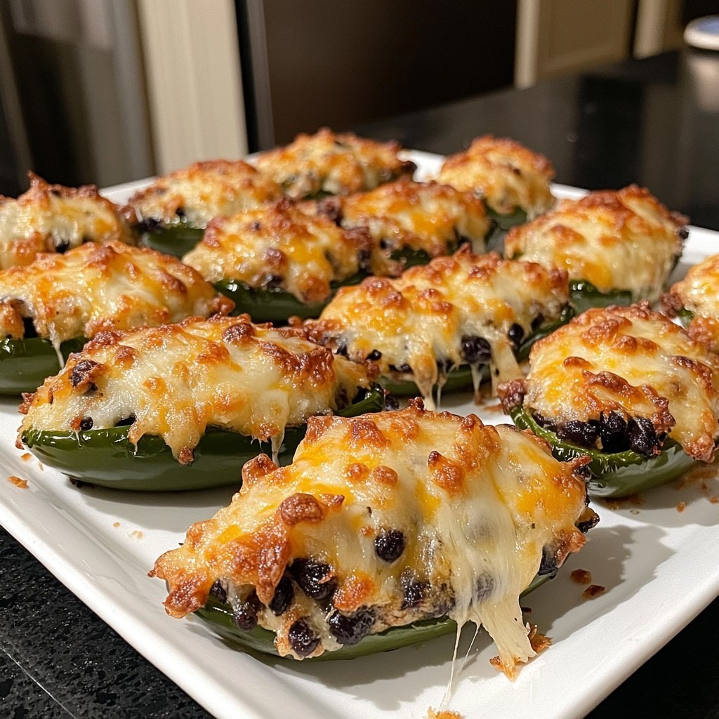 Jalapeno Poppers Stuffed with Black Beans