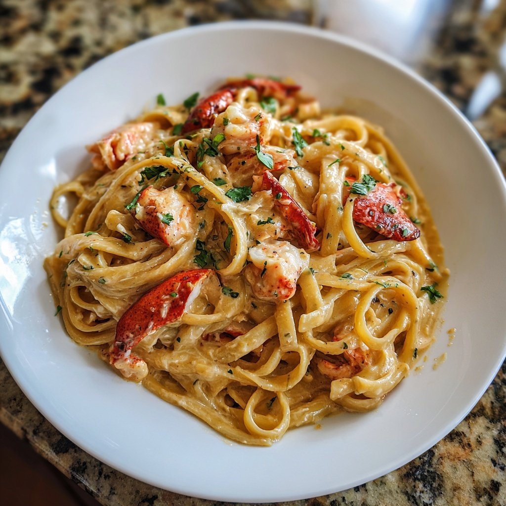 Creamy Lobster Pasta for Two