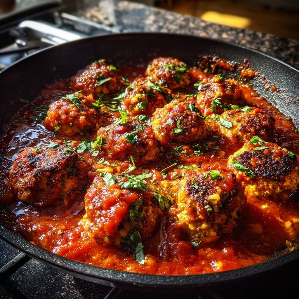 Ground Chicken Meatballs In Tomato Sauce
