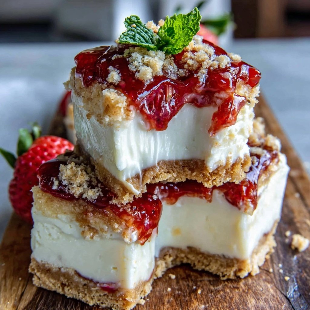 Strawberry Shortcake Cheesecake Bars