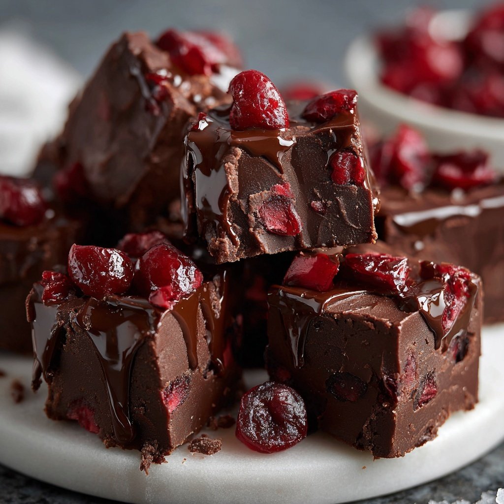 Chocolate Cherry Fudge Squares