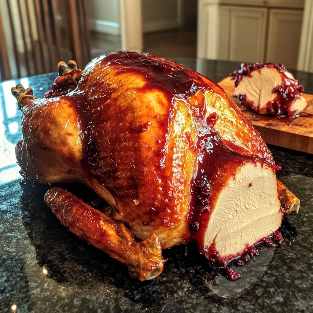 Roasted Turkey with Cranberry Glaze