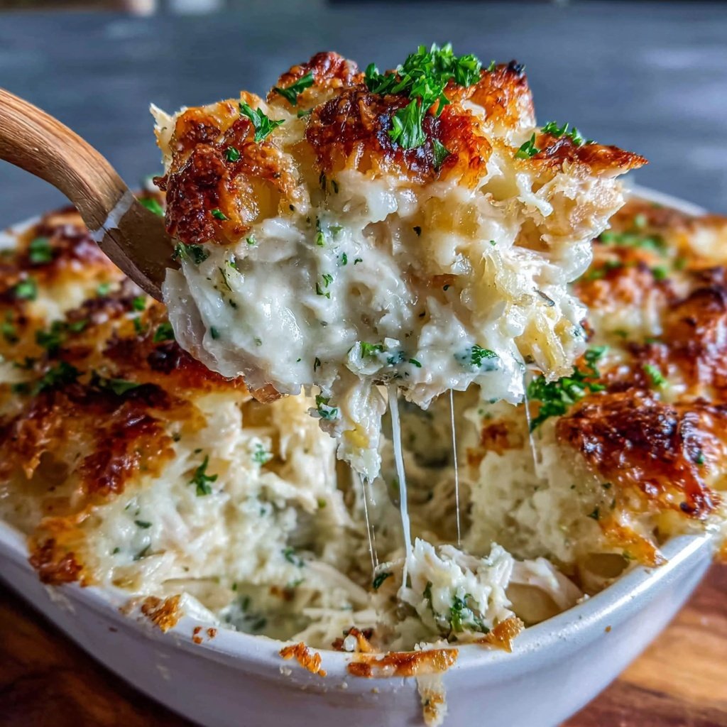 Rotisserie Chicken Alfredo Bake