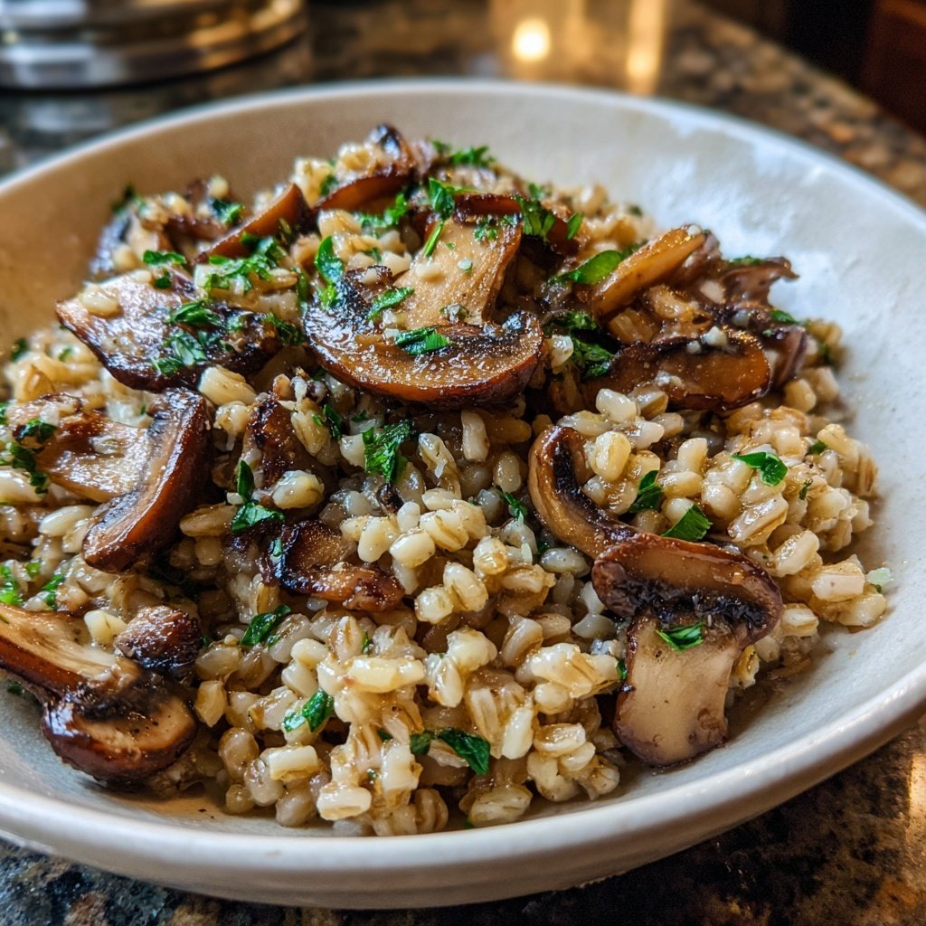 Creamy Mushroom Barley Skillet