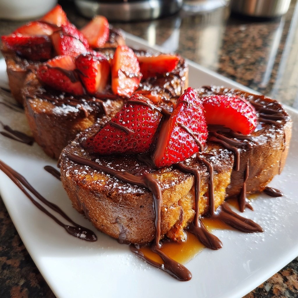 Valentines Breakfast Chocolate French Toast